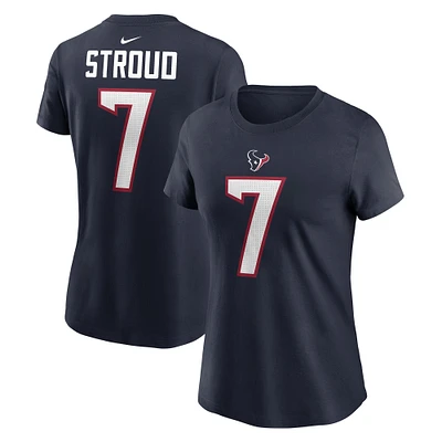 Women's Nike C.J. Stroud Navy Houston Texans  Player Name & Number T-Shirt