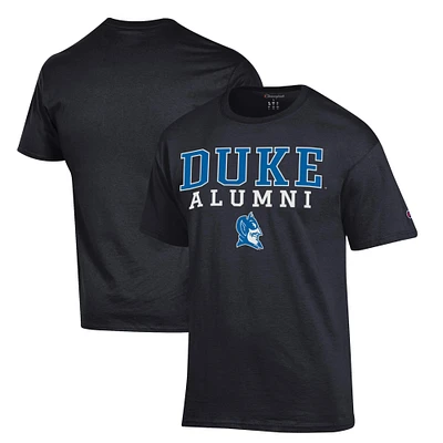 Men's Champion  Black Duke Blue Devils Stacked Logo Alumni T-Shirt
