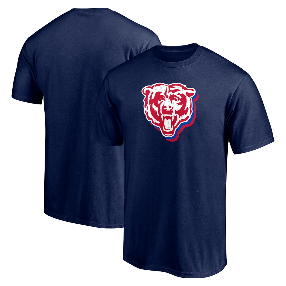 Men's Navy Chicago Bears Red White and Team T-Shirt