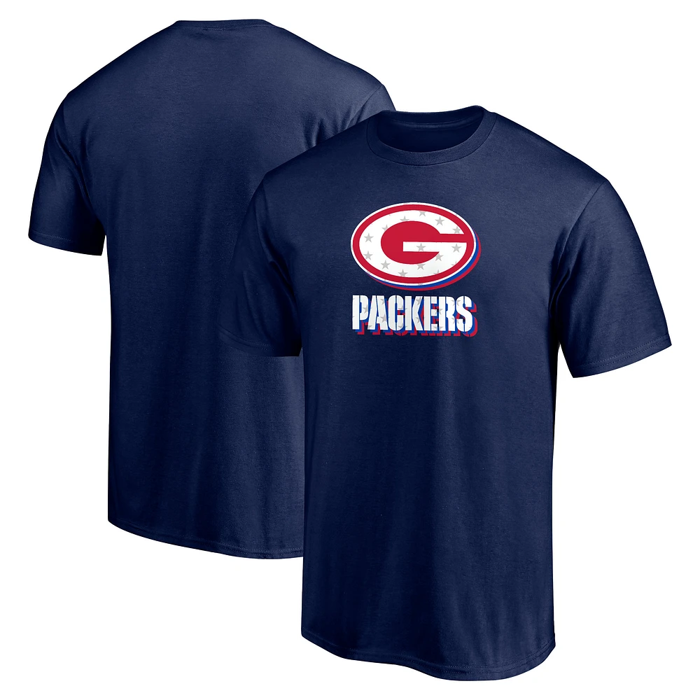 Men's Navy Green Bay Packers Red White and Team T-Shirt
