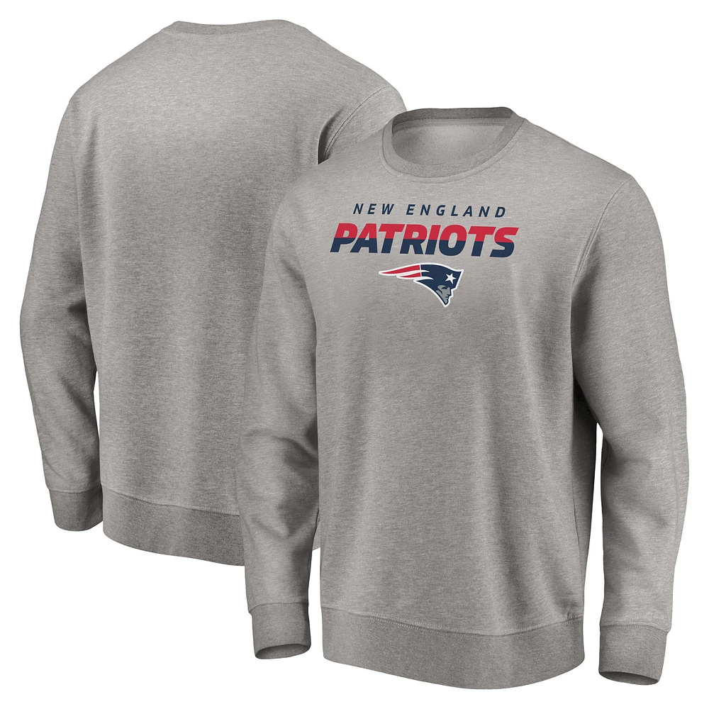 Men's Gray New England Patriots Elevate Play Pullover Sweatshirt