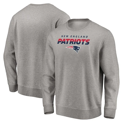 Men's Gray New England Patriots Elevate Play Pullover Sweatshirt
