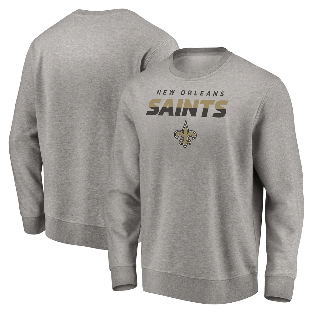 Men's Gray New Orleans Saints Elevate Play Pullover Sweatshirt