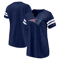 Women's Fanatics Navy New England Patriots Plus Raglan Notch Neck T-Shirt