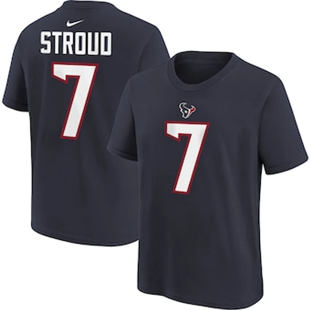 Youth Nike C.J. Stroud Navy Houston Texans Player Name & Number T-Shirt