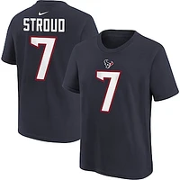 Youth Nike C.J. Stroud Navy Houston Texans Player Name & Number T-Shirt