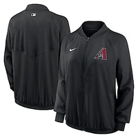 Women's Nike Black Arizona Diamondbacks Authentic Collection Team Raglan Performance Full-Zip Jacket