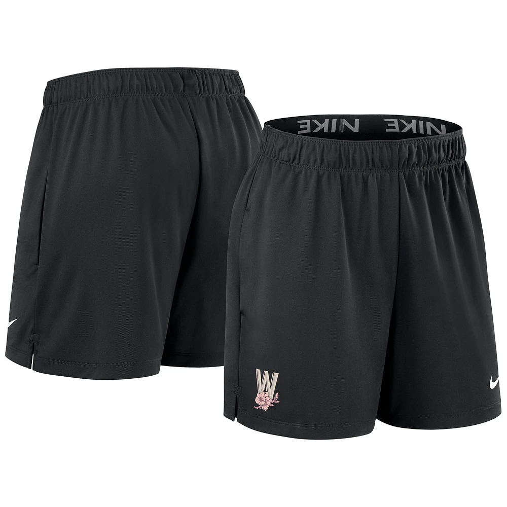 Women's Nike Black Washington Nationals Authentic Collection City Connect Practice Performance Shorts