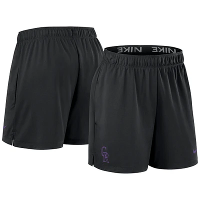 Women's Nike Black Colorado Rockies Authentic Collection Knit Shorts