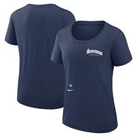 Women's Nike Navy Seattle Mariners Authentic Collection Performance Scoop Neck T-Shirt