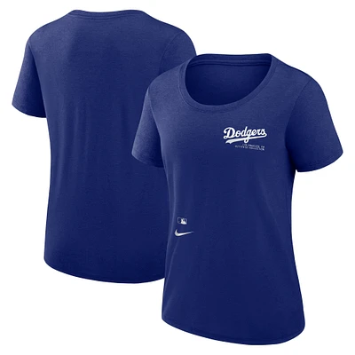 Women's Nike Royal Los Angeles Dodgers Authentic Collection Performance Scoop Neck T-Shirt