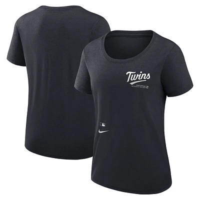 Women's Nike Navy Minnesota Twins Authentic Collection Performance Scoop Neck T-Shirt