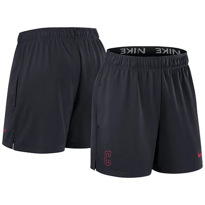 Women's Nike Navy Cleveland Guardians Authentic Collection Knit Shorts