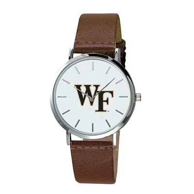 Men's Brown Wake Forest Demon Deacons Plexus Leather Watch