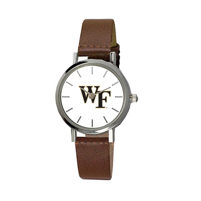 Women's Brown Wake Forest Demon Deacons Plexus Leather Watch