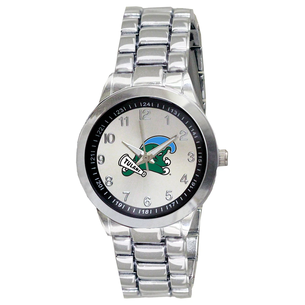 Women's Silver Tulane Green Wave Integris Stainless Steel Watch