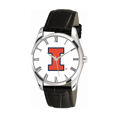Women's Black Illinois Fighting Illini Berkeley Leather Watch