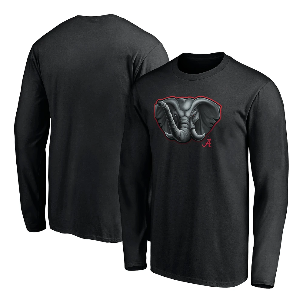 Men's Black Alabama Crimson Tide Midnight Mascot Long Sleeve T-Shirt