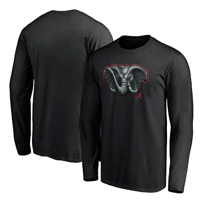 Men's Black Alabama Crimson Tide Midnight Mascot Long Sleeve T-Shirt