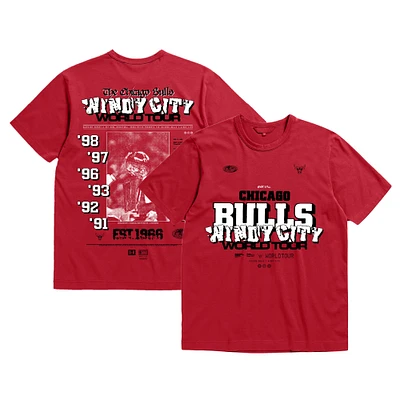 Unisex Bleacher Report x Mitchell & Ness Red Chicago Bulls World Tour T-Shirt