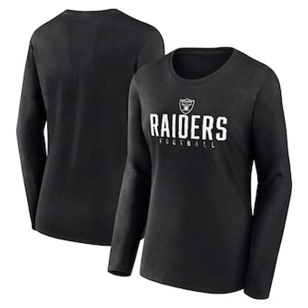 Women's Fanatics Black Las Vegas Raiders Plus Foiled Play Long Sleeve T-Shirt