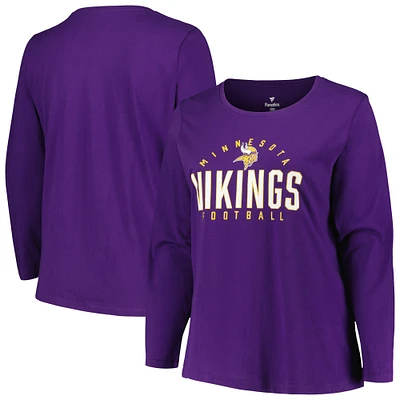 Women's Fanatics Purple Minnesota Vikings Plus Size Foiled Play Long Sleeve T-Shirt