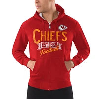 Men's Starter Red Kansas City Chiefs Domestic Post Season Full-Zip Hoodie