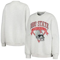 Women's Established & Co. Ash Ohio State Buckeyes Logo Pullover Sweatshirt