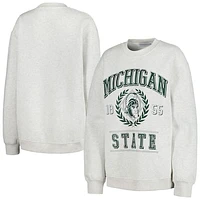 Women's Established & Co. Ash Michigan State Spartans Logo Pullover Sweatshirt