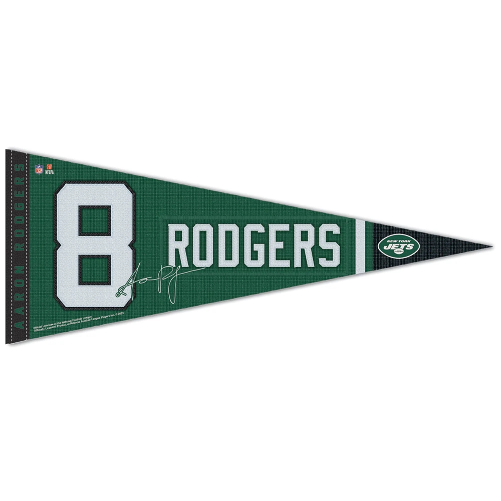 WinCraft Aaron Rodgers New York Jets 12" x 30" Premium Pennant