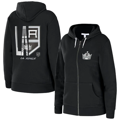 Women's WEAR by Erin Andrews Black Los Angeles Kings Sponge Full-Zip Hoodie