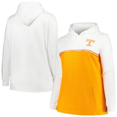 Women's Profile White/Tennessee Orange Tennessee Volunteers Plus Taping Pullover Hoodie