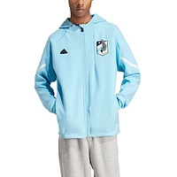 Men's adidas Light Blue Minnesota United FC 2024 Anthem Travel Raglan Sleeve Full-Zip Jacket