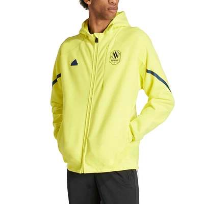 Men's adidas Yellow Nashville SC 2024 Anthem Travel Raglan Sleeve Full-Zip Jacket