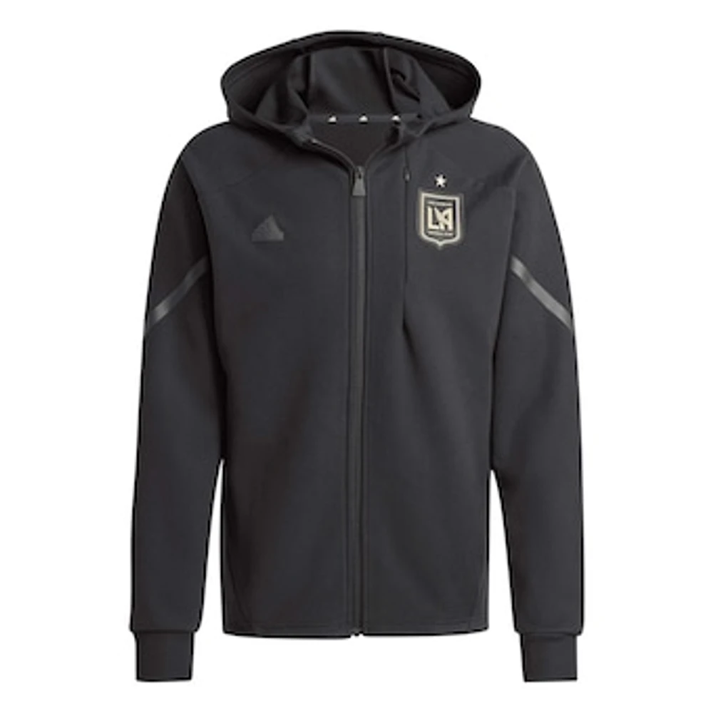 Men's adidas Black LAFC 2024 Anthem Travel Raglan Sleeve Full-Zip Jacket