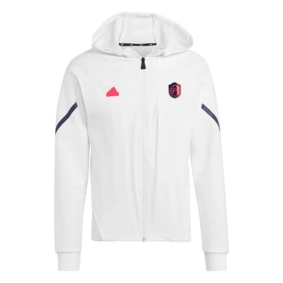 Men's adidas White St. Louis City SC 2024 Anthem Travel Raglan Sleeve Full-Zip Jacket