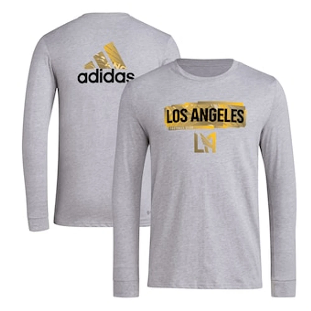 Men's adidas Heather Gray LAFC Local Pop AEROREADY Long Sleeve T-Shirt