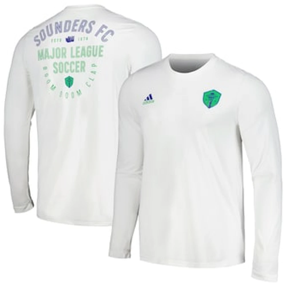 Men's adidas White Seattle Sounders FC Local Stoic Long Sleeve T-Shirt