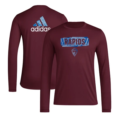 Men's adidas Burgundy Colorado Rapids Local Pop AEROREADY Long Sleeve T-Shirt