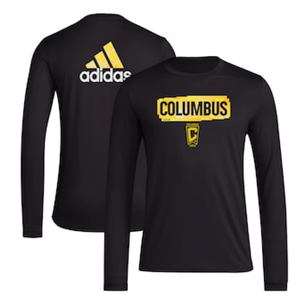 Men's adidas Black Columbus Crew Local Pop AEROREADY Long Sleeve T-Shirt