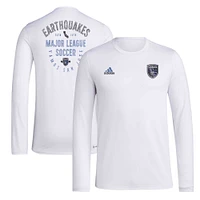 Men's adidas White San Jose Earthquakes Local Stoic Long Sleeve T-Shirt