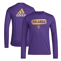 Men's adidas Purple Orlando City SC Local Pop AEROREADY Long Sleeve T-Shirt