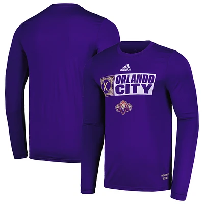 Men's adidas Purple Orlando City SC 2024 Jersey Hook AEROREADY Long Sleeve T-Shirt