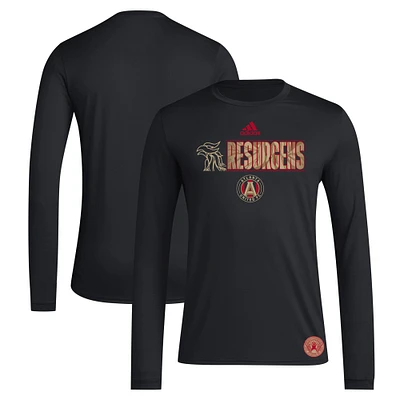 Men's adidas Black Atlanta United FC 2024 Jersey Hook AEROREADY Long Sleeve T-Shirt