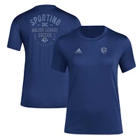 Women's adidas Navy Sporting Kansas City Local Stoic T-Shirt