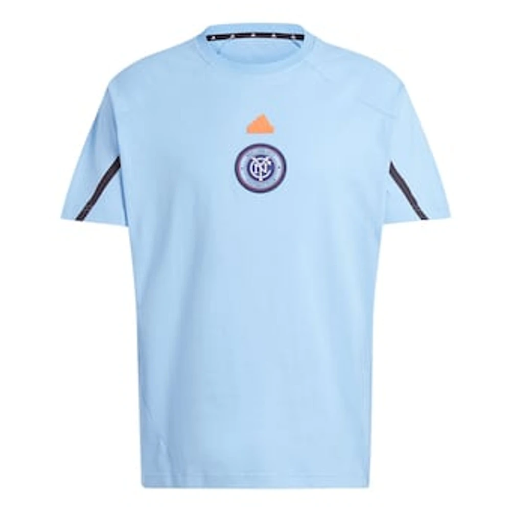 Men's adidas Sky Blue New York City FC 2024 Travel Raglan T-Shirt