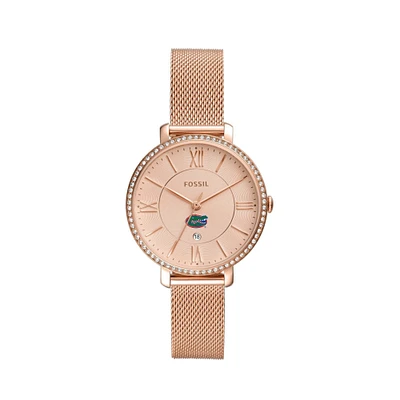 Women's Fossil  Gold Florida Gators Jacqueline Rose Stainless Steel Watch