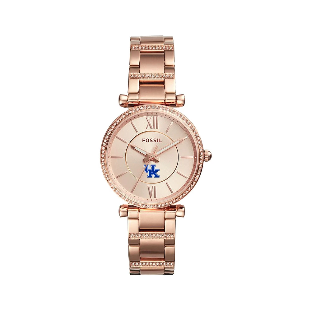 Women's Fossil Gold Kentucky Wildcats Carlie Rose Stainless Steel Watch