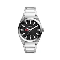 Men's Fossil  Black Arkansas Razorbacks Everett Stainless Steel Watch