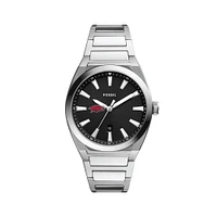 Men's Fossil  Black Arkansas Razorbacks Everett Stainless Steel Watch